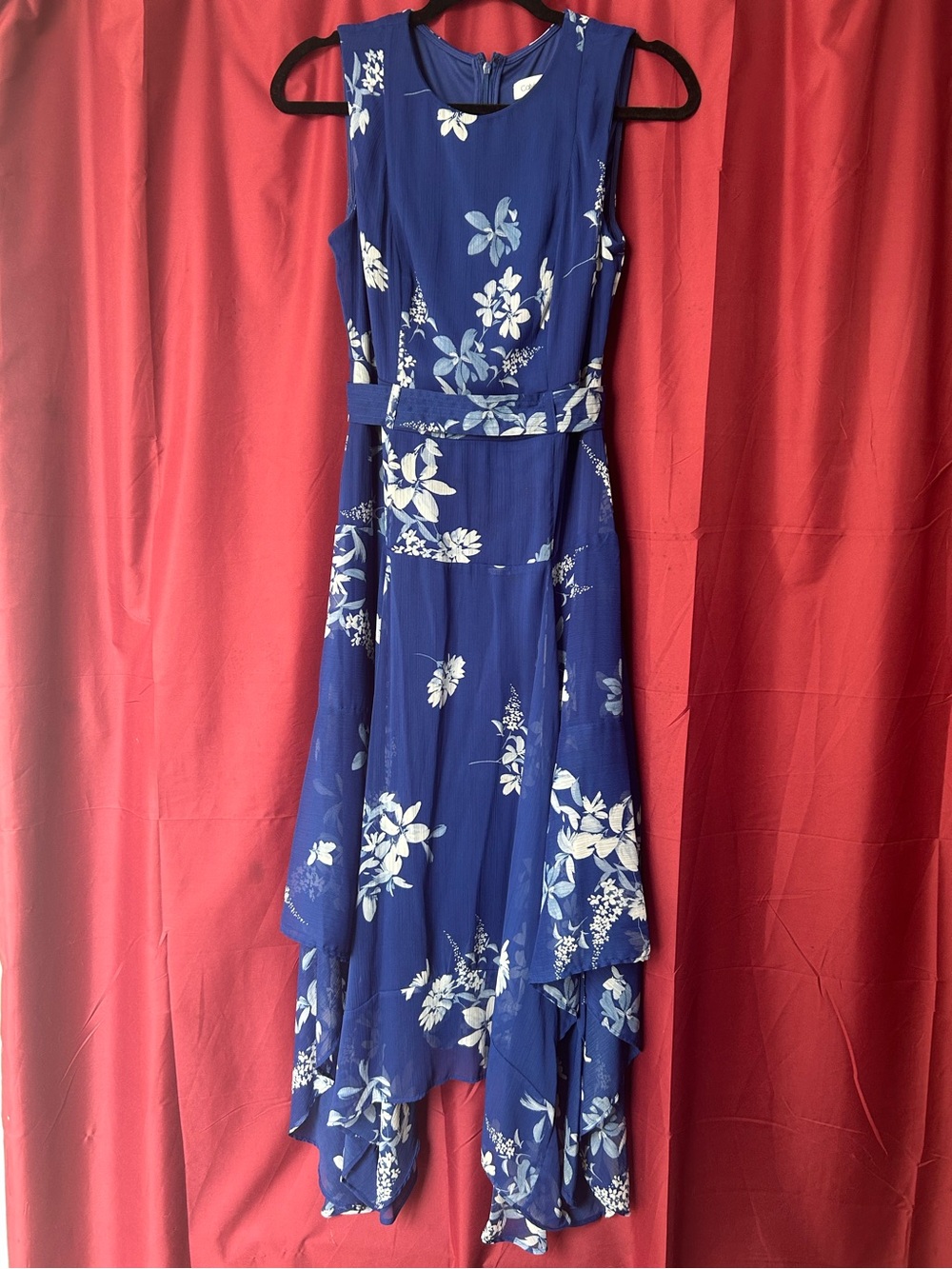 Calvin Klein Royal Blue Floral Drop Waist Dress